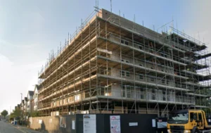 Parkside-Place-Warrington-under-construction-with-scaffolding