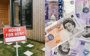 House-for-rent-sign-with-British-currency-bills,-illustrating-What-Does-PCM-Mean-Rent